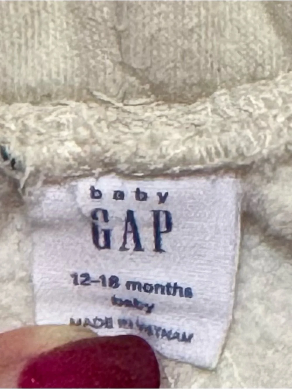 GAP Cream Heart-Print Fleece Jogger Pants for 12-18 month baby